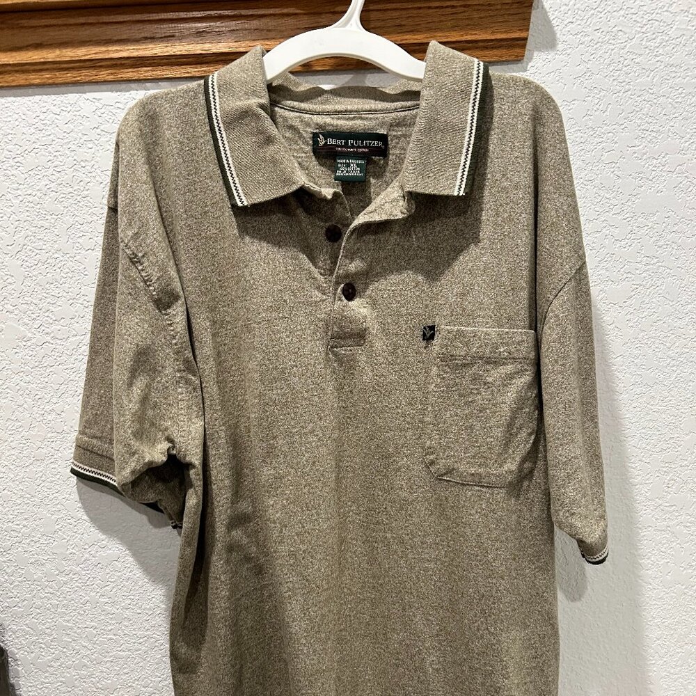 Bert Pulitzer Tan Heather Polo shirt